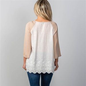 $10 SALE Gorgeous Layered Blouse- Beige